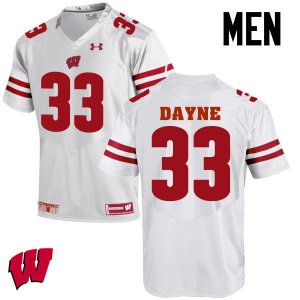 Men's Wisconsin Badgers NCAA #33 Ron Dayne White Authentic Under Armour Stitched College Football Jersey KO31T46MZ